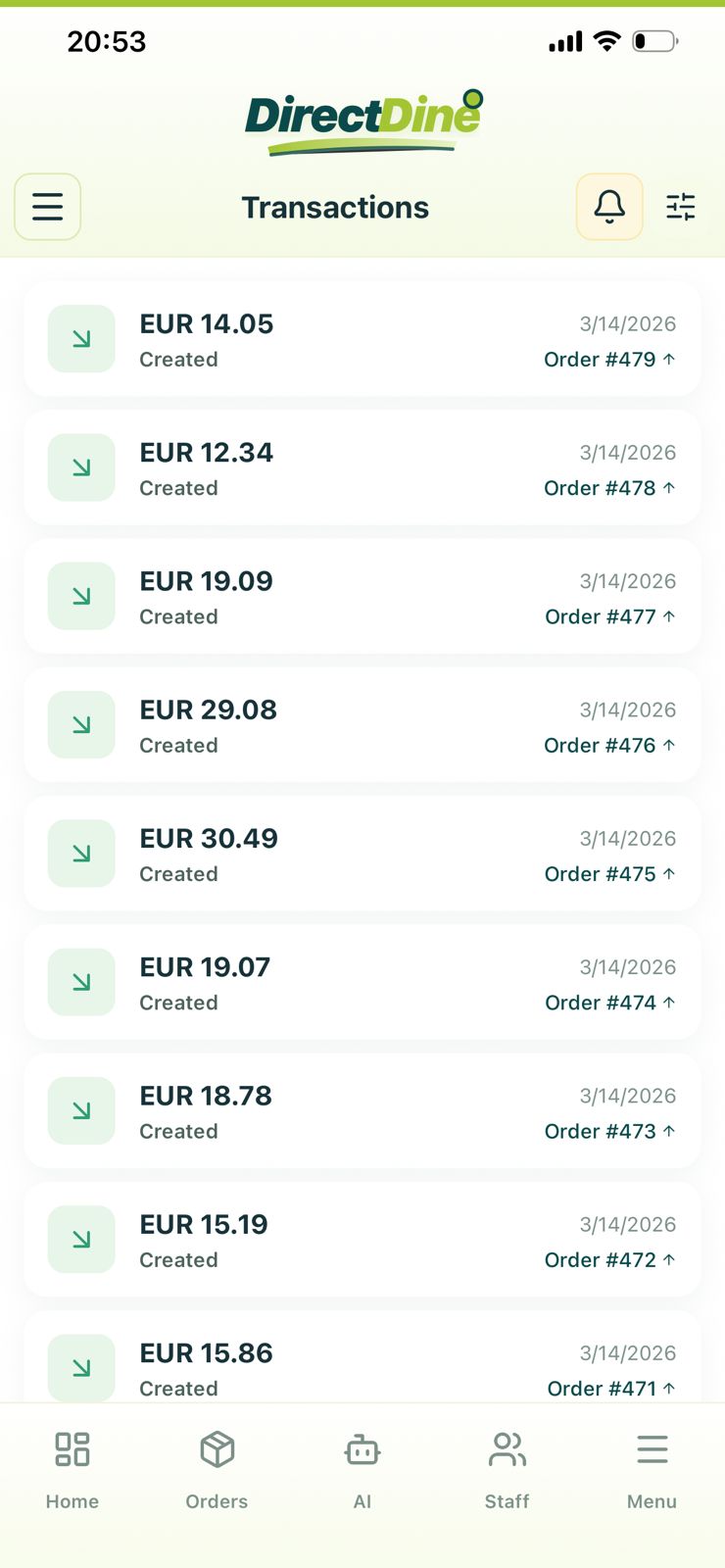 Direct Dine app preview screen 3 of 8